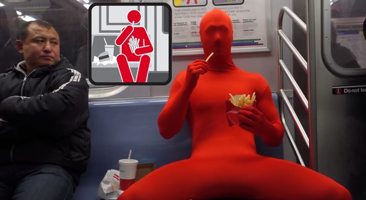 Герои плакатов о правилах поведения в метро ожили в видеоролике